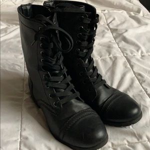 Black lace up boots